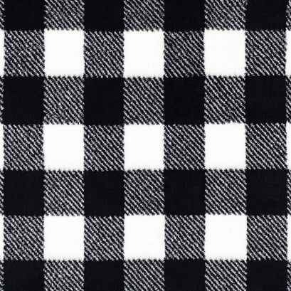 Luxe Cuddle® - Buffalo Check Snow Black Minky Yardage