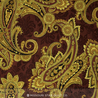 Casablanca - Earth Tones Paisley Brown Yardage