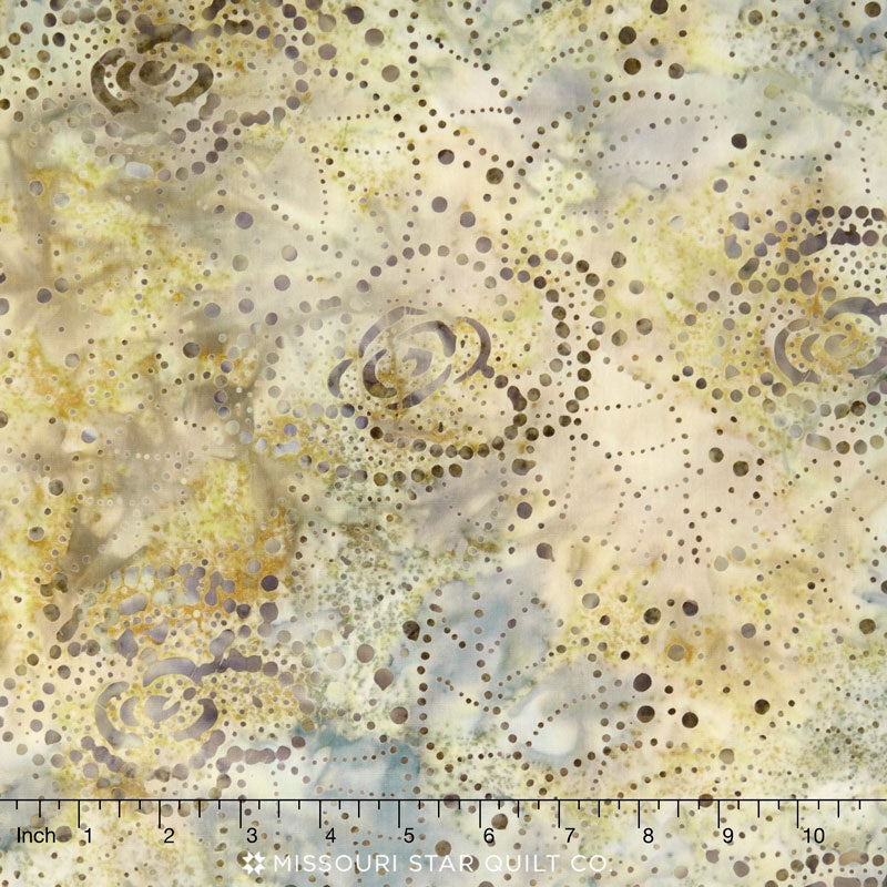 Primo Batiks - Desert Sky Dot Roses Greenish Gold Yardage Primary Image