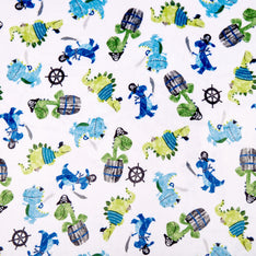 Cloud Cuddle® Print - Piratesaurus multi Yardage Primary Image