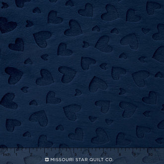 Cuddle® Embossed Heart - Navy 60" Minky Yardage