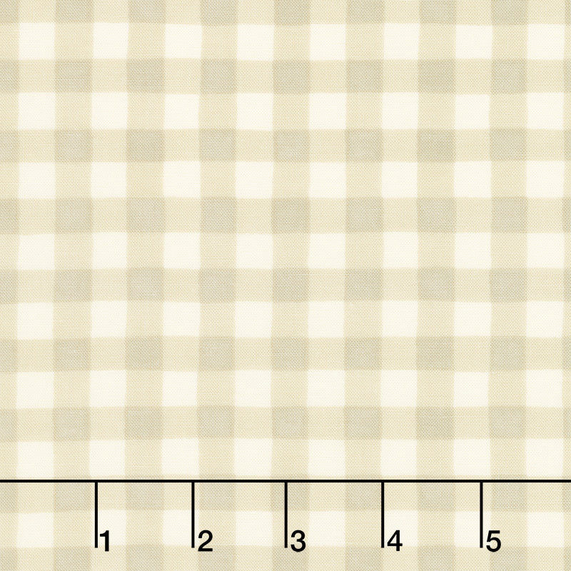 Happiness Blooms - Forest Gingham Natural Yardage Primary Image