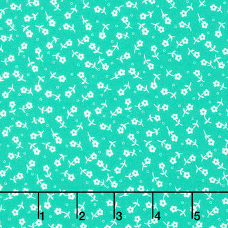 1930's Basics - Flowers Aloe Yardage