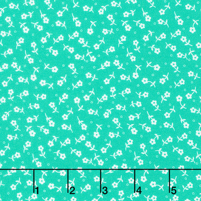 1930's Basics - Flowers Aloe Yardage