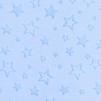 Cuddle® Embossed Star - Baby Blue 60" Minky Yardage