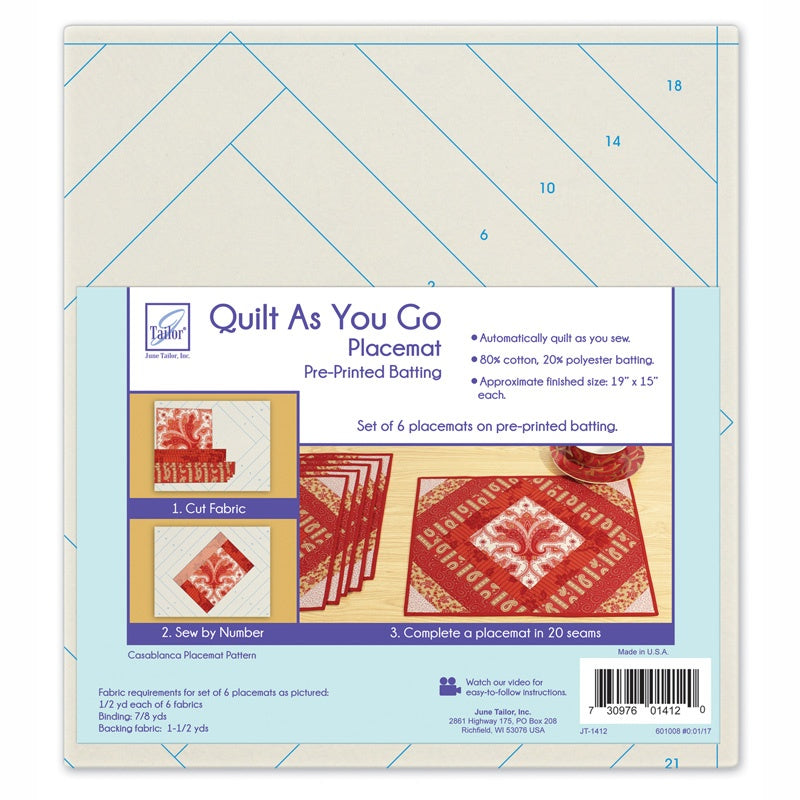 Batting, Printed Pet Placemat Quilt As You Go by June Tailor