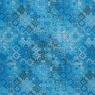 Stonehenge - Marrakech Mediterranean Colorway Foulards Teal Yardage