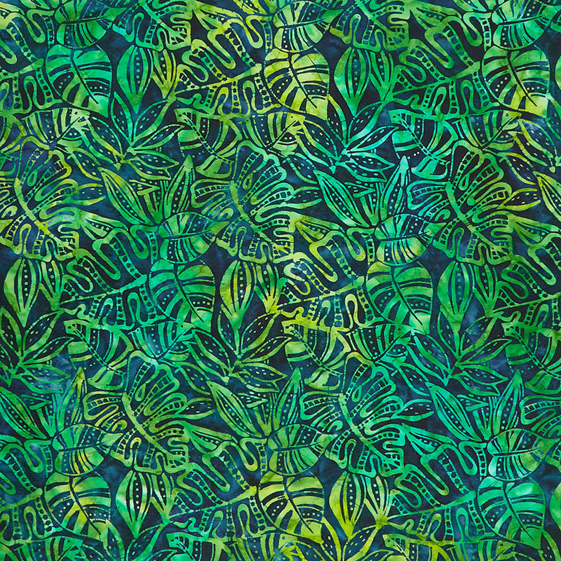 Robert Kaufman Artisan Batik Totally Tropical Hibiscus, Fabric by The Yard  (Lime)