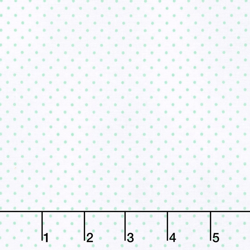 Swiss Dot - Swiss Dot Mint on White Yardage Primary Image