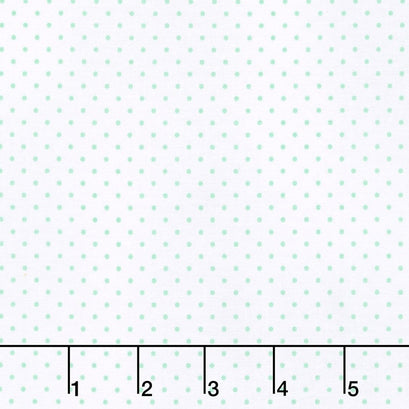 Swiss Dot - Swiss Dot Mint on White Yardage