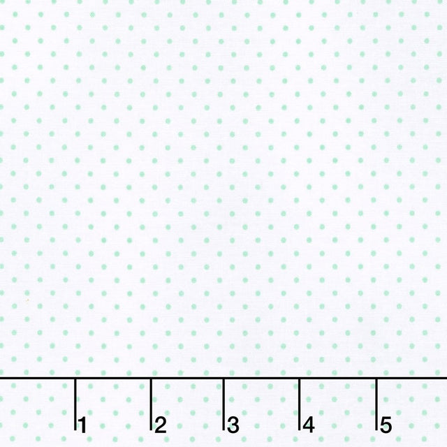 Swiss Dot - Swiss Dot Mint on White Yardage Primary Image