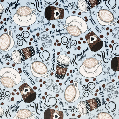 Cuddle® Prints - Rise & Grind Dusty Blue Digitally Printed Minky Yardage