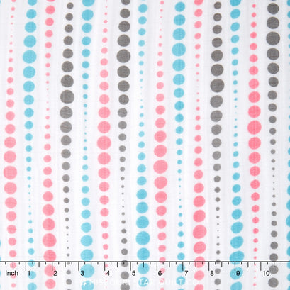 Embrace - Double Gauze Paris/Silver/Topaz Dot Stripe Yardage