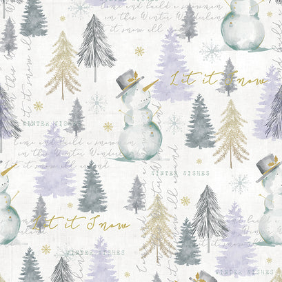 Cuddle® Prints - Let It Snow White Digitally Printed Minky Yardage