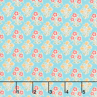 Jubilee - Farm Flowers Teal Yardage