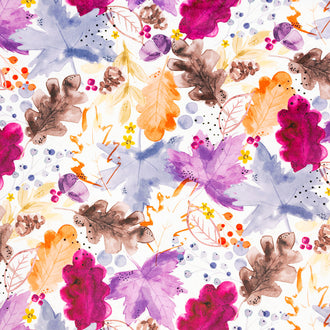 Cuddle® Prints - Autumn Leaves Snow Digitally Printed Minky Yardage