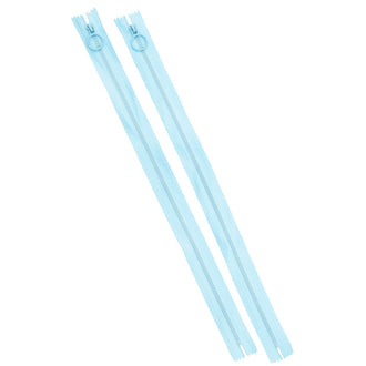 16" Hoop Pull Zippers - Light Blue