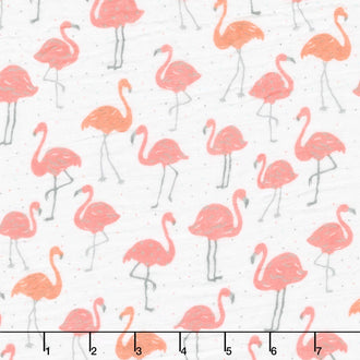 Embrace - Double Gauze Prints Tickled Pink Embrace Coral Yardage