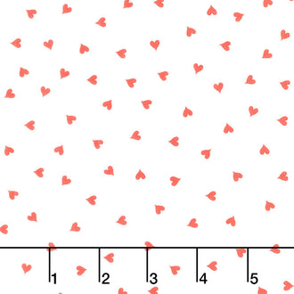 Be Mine Valentine - Small Hearts White Yardage