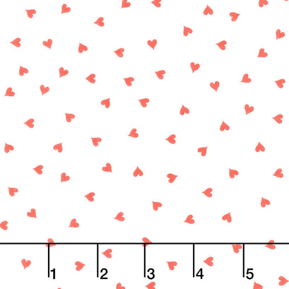 Be Mine Valentine - Small Hearts White Yardage