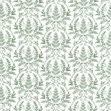 Happiness Blooms - Ferns and Foilage Damask White Washed Yardage Primary Image