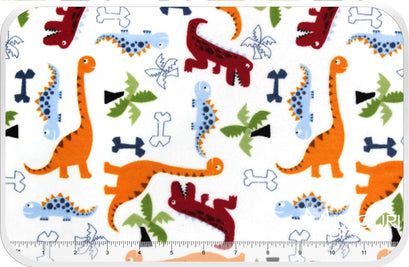 Cuddle® Prints - Dino Bone White 60" Minky Yardage