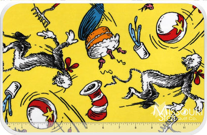 Cuddle® Prints - Dr Suess Fun House Sunshine 60" Minky Yardage