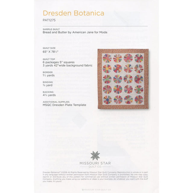 Dresden Botanica Pattern by Missouri Star