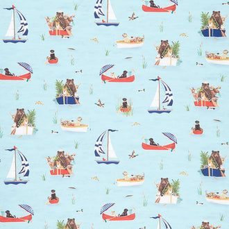 Lake House - Animals Lake Blue Yardage