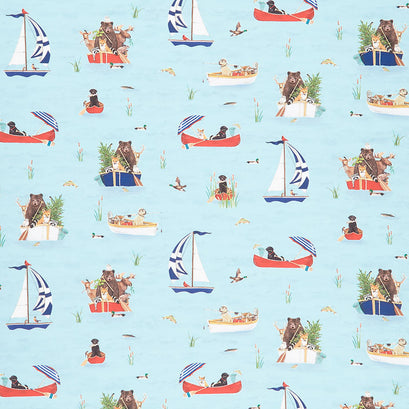 Lake House - Animals Lake Blue Yardage