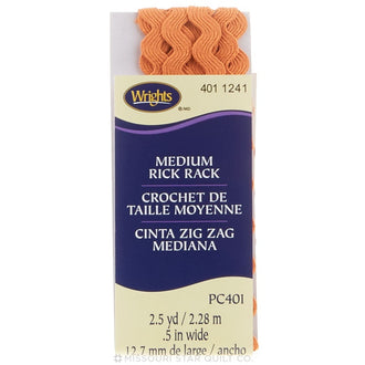 Carrot Medium Rick Rack (2 1/2 yard package)