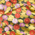 Gustav Klimt - Flowers Rose Metallic Yardage Alternative View #1