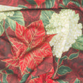 Holiday Flourish - Snow Flower - Gold ColorstoryPoinsettia Cranberry Yardage Alternative View #1