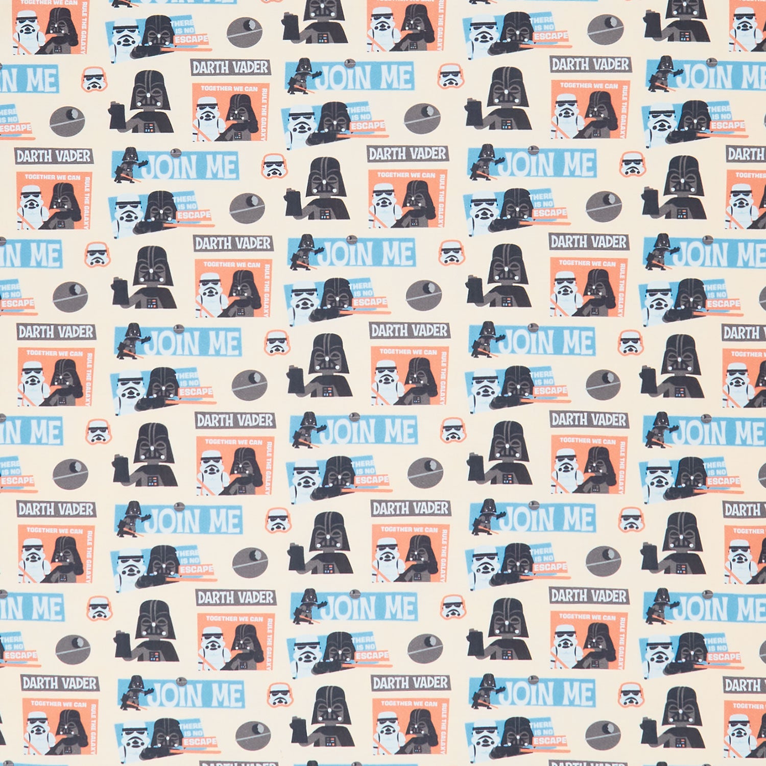 Star Wars - Mid-Century Vader Toss Grey Yardage