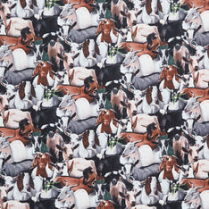 Farm - Packed Goats Black Yardage Primary Image