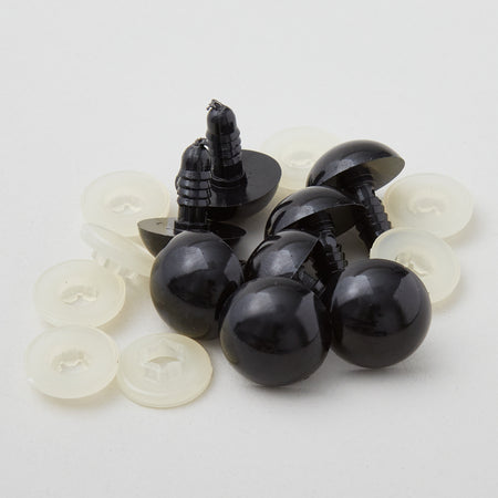 15mm Black Safety Eyes/Plastic Eyes - 20 Pairs