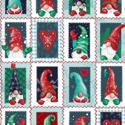 Cuddle® Prints - Gnome For Xmas Scarlet Digitally Printed Minky Yardage