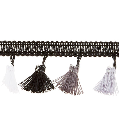 Tassel Fringe - 1-1/2" Black, Graphite, Grey, White