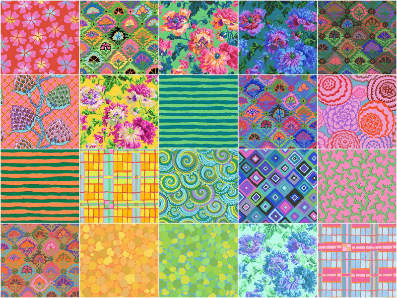 Kaffe Fassett Collective - February 2024 - Bright Colorway10" Squares Alternative View #2