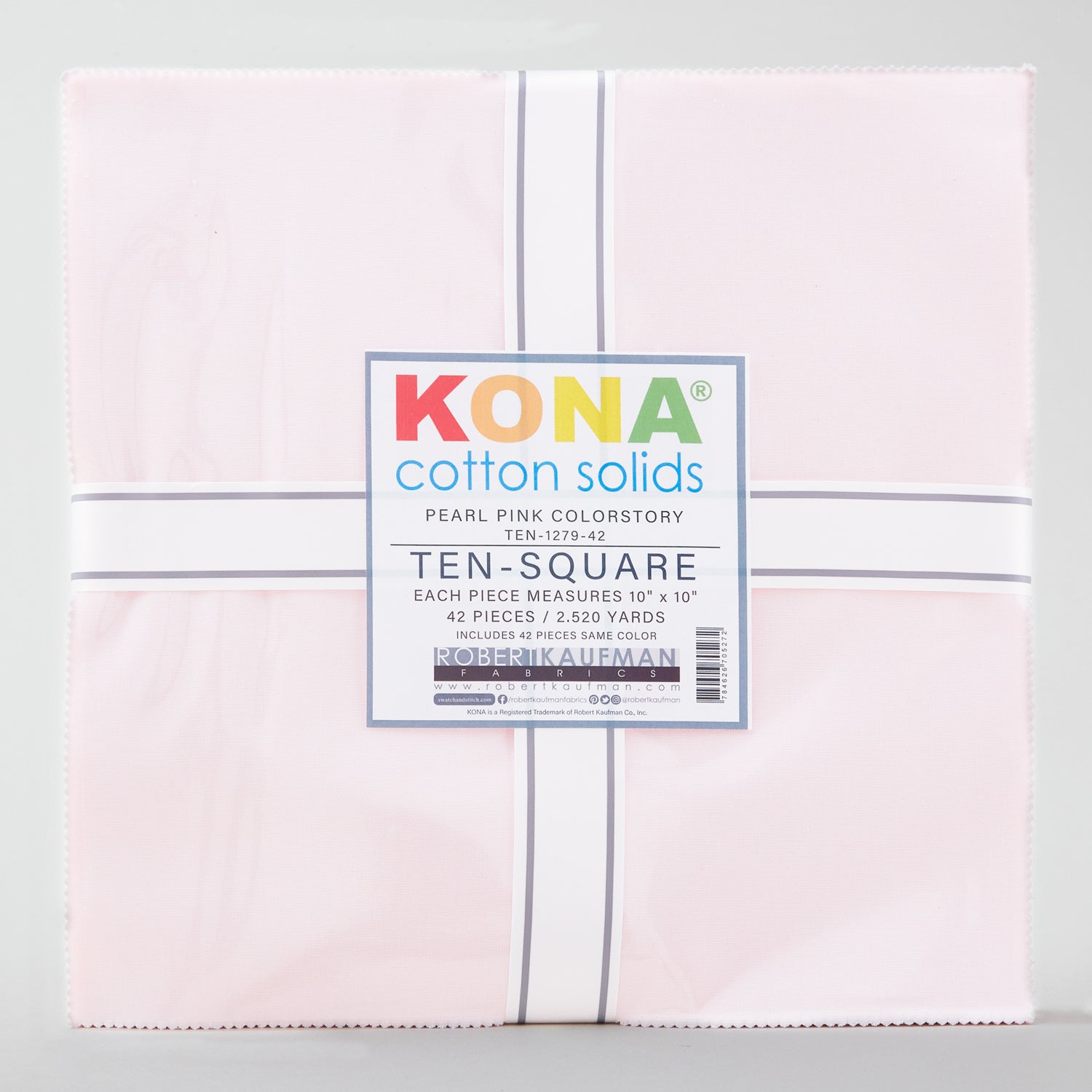 Kona Cotton Solid Fabric, PEARL PINK 1283 , Quilting Cotton, SOLID Light Pink  Fabric, Apparel Fabric, Robert Kaufman Fabrics 
