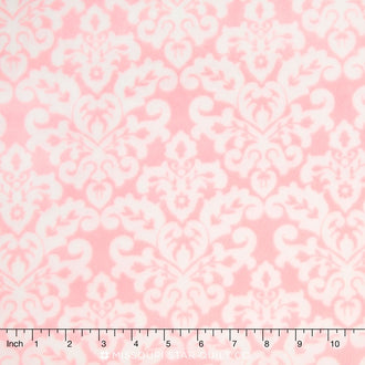 Cuddle® Classic Damask - Blush/Snow 60" Minky Yardage