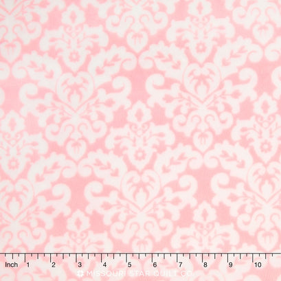 Cuddle® Classic Damask - Blush/Snow 60" Minky Yardage