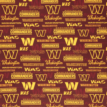 NFL WASHINGTON COMMANDERS Allover 100% Cotton Fabric Material 