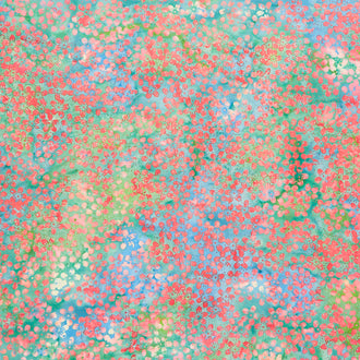 Pin Dot Floral Batiks - Mini Floral Teal Chameleon Yardage