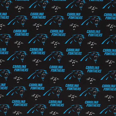 NFL Cotton Broadcloth Carolina Panthers Black/Blue Fabric