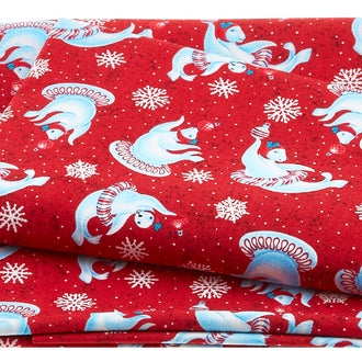 12 Days of Christmas - Tossed Seals Red 2 Yard Cut