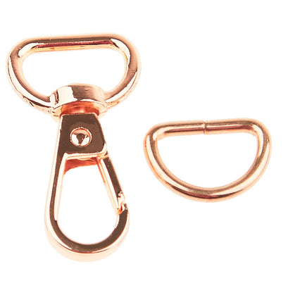 Swivel Hook & D-Ring Set - Rose Gold