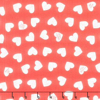 Be Mine Valentine - Candy Hearts Red Yardage