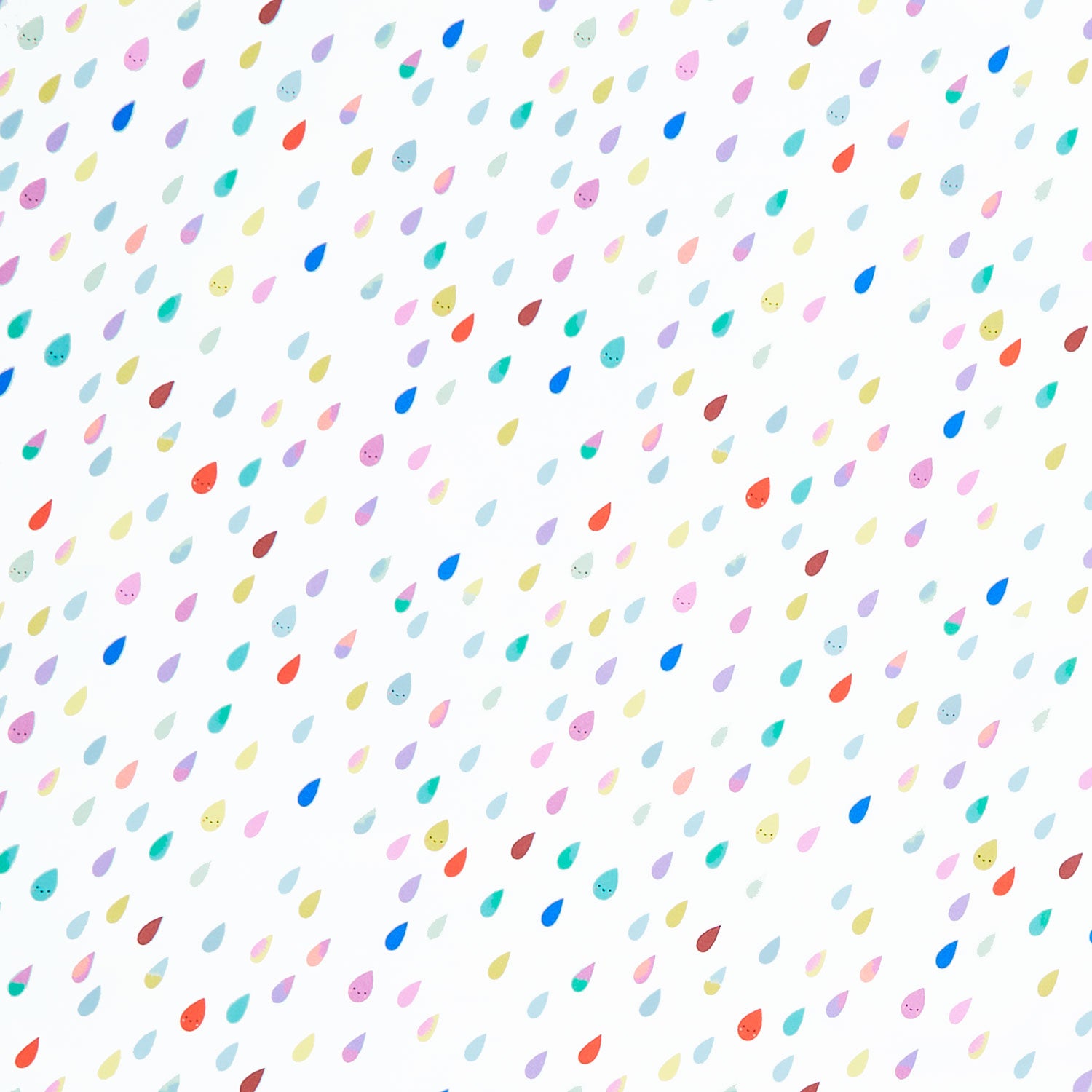 Whatever the Weather - Rainbow Raindrops Cloud Yardage