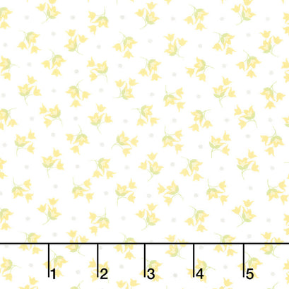 Buttercup and Slate - Tulip Cloud Yardage